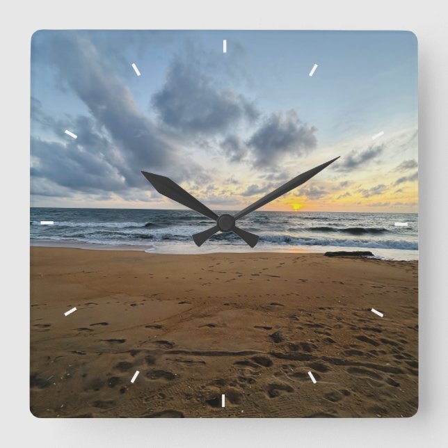 Reloj de pared de puesta de sol de playa personali (Anverso)