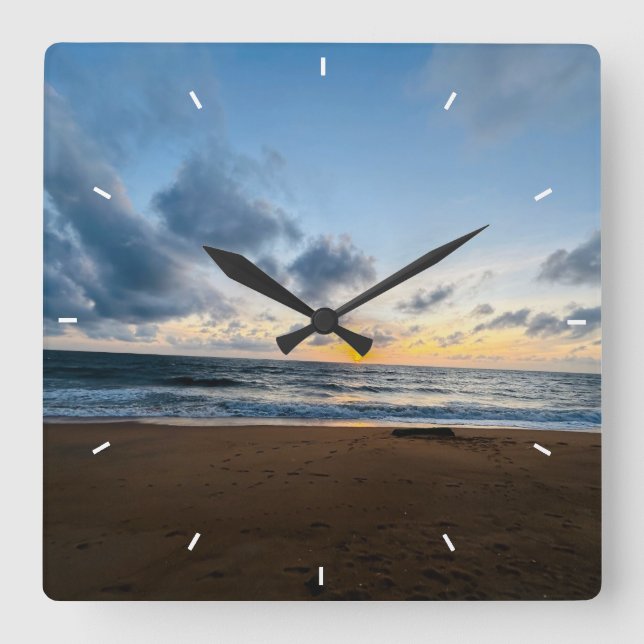 Reloj de pared de puesta de sol en la playa | Deco (Anverso)