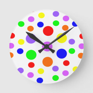 Reloj de pared de puntos de arco iris