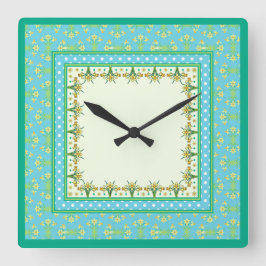 Reloj de pared de puntos de polka y borde de los f
