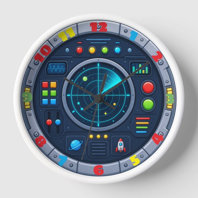 Reloj de pared de radar de control de misión de na (Anverso)