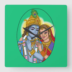 Reloj de pared de Radha Krishna