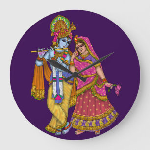 Reloj de pared de Radha Krishna