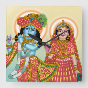 Reloj de pared de Radha Krishna