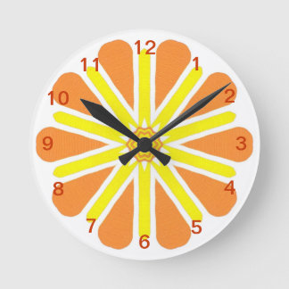Reloj de pared de ráfaga de energía amarilla naran