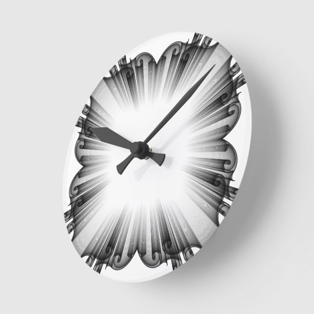 Reloj de pared de ráfaga fractal moderna - Mono ab (Ángulo)