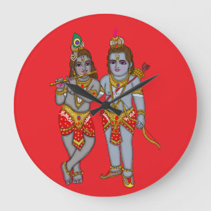 Reloj de pared de Ram y Krishna