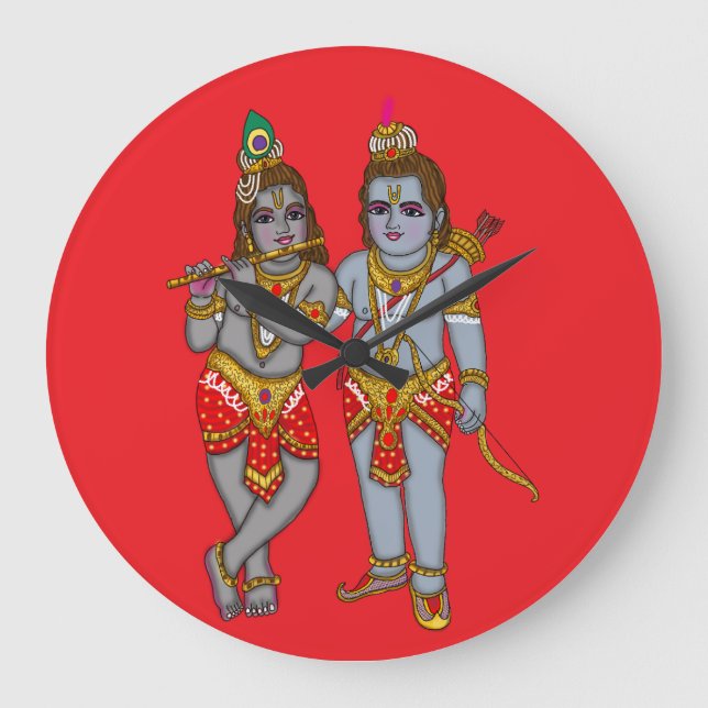 Reloj de pared de Ram y Krishna (Anverso)