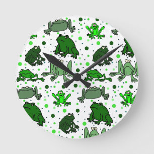 Reloj de pared de rana de dibujos animados
