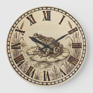 Reloj de pared de rana - Decoración de estanque se