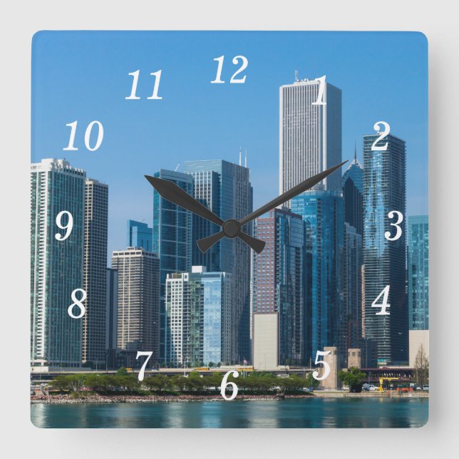 Reloj de pared de rascacielos de Chicago (Anverso)
