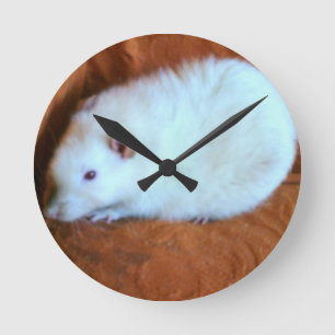 Reloj de pared de rata blanca de bola de nieve