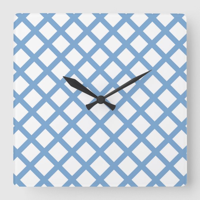 Reloj de pared de rayas de diamante Arlequín blanc (Anverso)