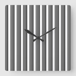 Reloj de pared de rayas negras y grises