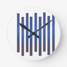 Reloj de pared de rayas verticales azul moderno