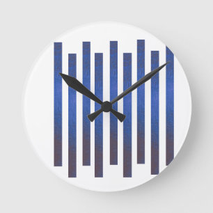 Reloj de pared de rayas verticales azul moderno
