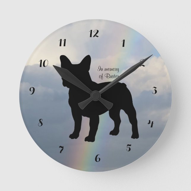 Reloj de pared de recuerdo de perro toro francés (Anverso)