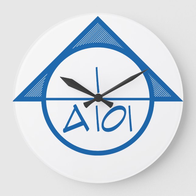 Reloj de pared de referencia arquitectónica (azul) (Anverso)