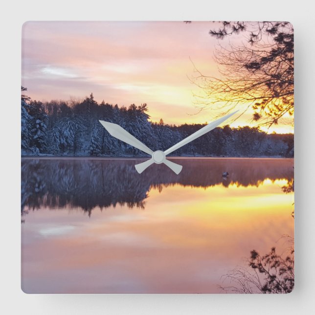 Reloj de pared de reflexiones de invierno (Anverso)