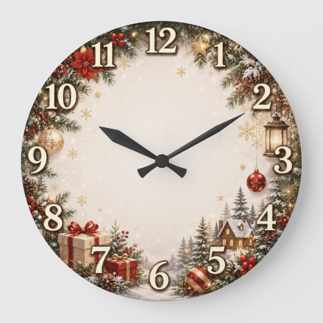 Reloj de pared de regalo de Navidad acogedor (Anverso)