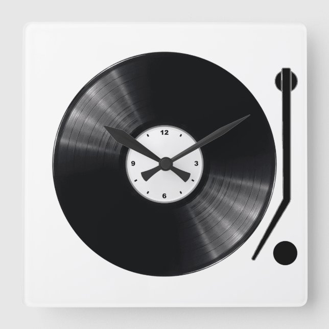 Reloj de pared de registro de vinilo (Anverso)
