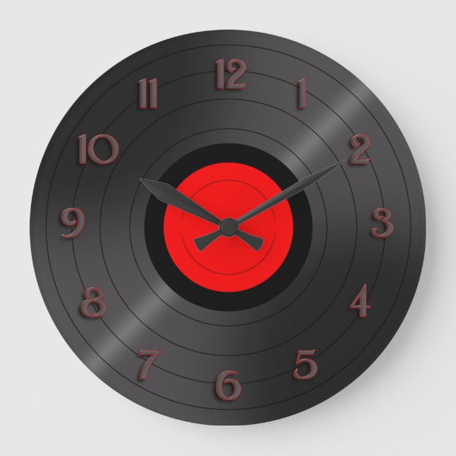 Reloj de pared de registro de vinilo (Anverso)