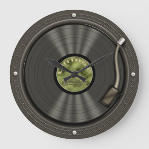 Reloj de pared de registro de vinilo retro