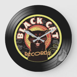 Reloj de pared de registros de gato negro - Jazz d
