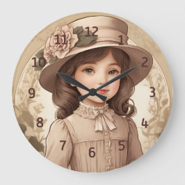 Reloj de pared de retrato de Chica victoriano lind