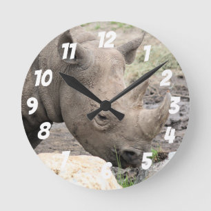 Reloj de pared de rinoceronte negro