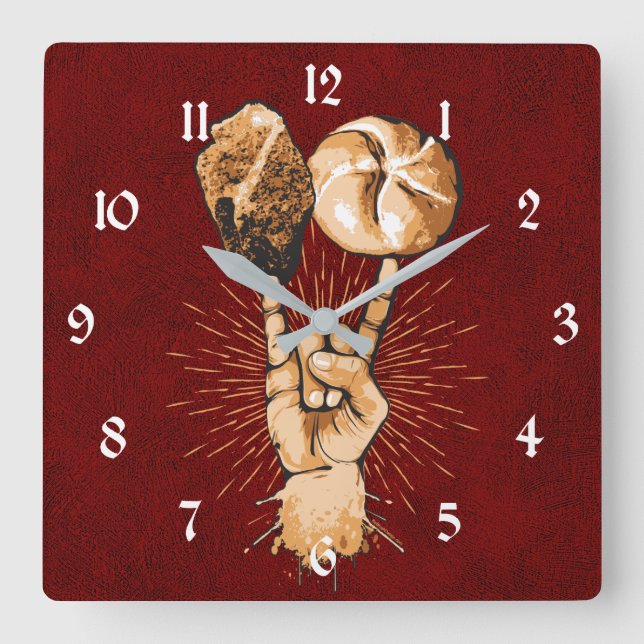 Reloj de pared de rock y Roll Square (Anverso)