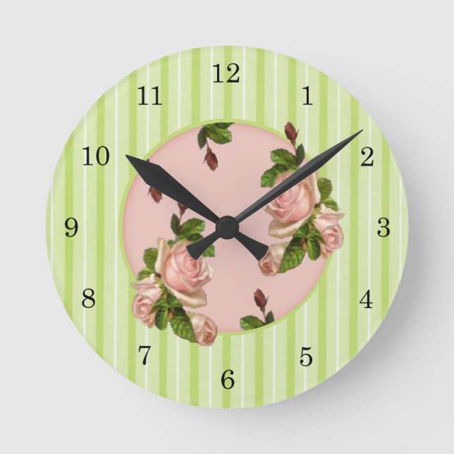 Reloj de pared de Rosa de algodón (Anverso)