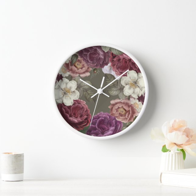Reloj de pared de Rosas de época (Hogar)