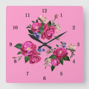 Reloj de pared de rosas hermosas