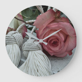 Reloj De Pared De rosas Y Taselas