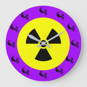 Reloj de pared de Rótulo de radiación de cráneo, p