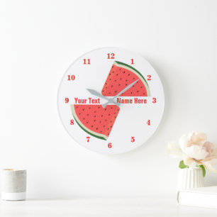 Reloj de pared de sandía con texto Personalizado