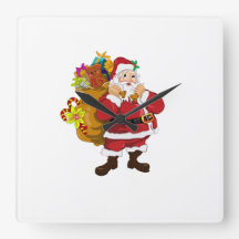 Reloj de pared de Santa Claus Navideño Lindo | 10,