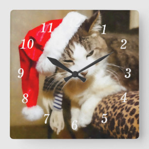 Reloj de pared de Santa Kitty Painterly