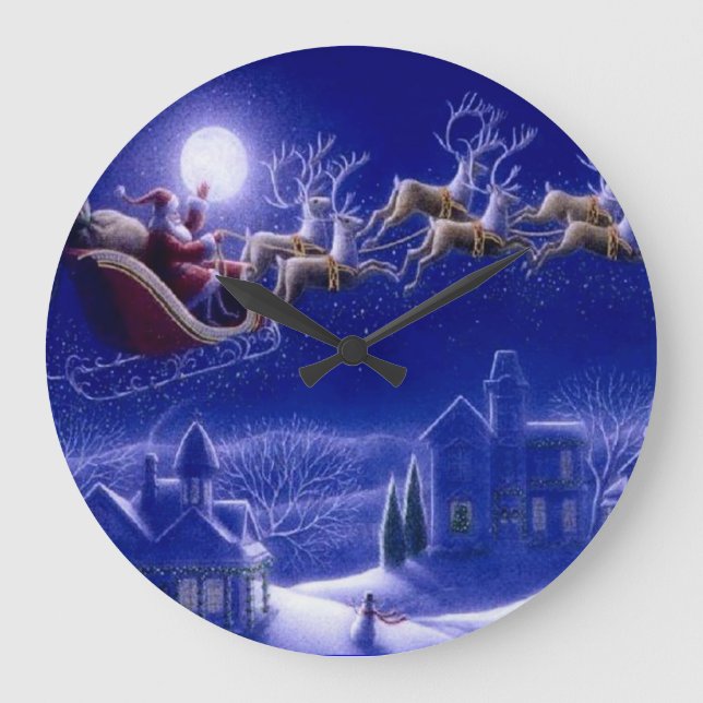 Reloj de pared de Santa y su trineo (Anverso)