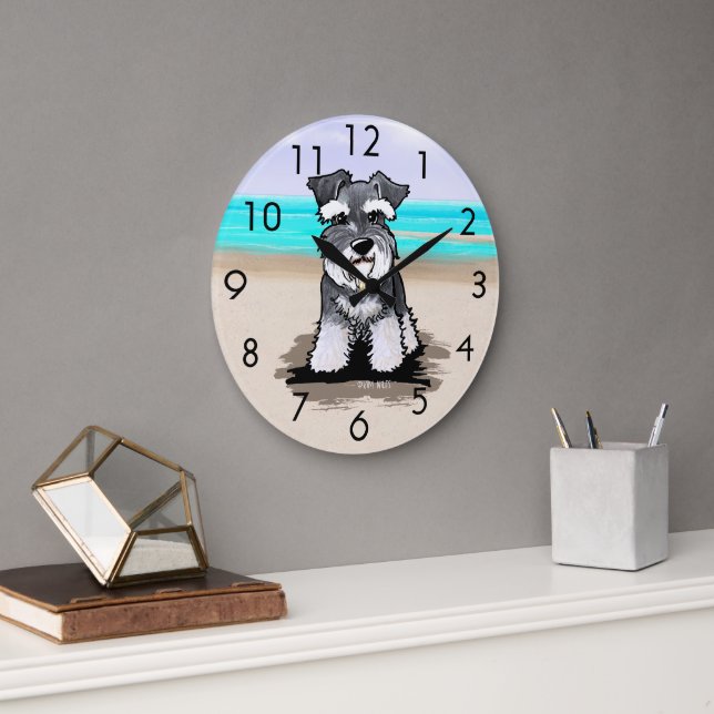 Reloj de pared de Schnauzer Beach (Oficina)