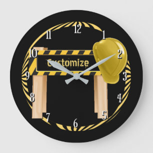 Reloj de pared de señal de carretera de construcci