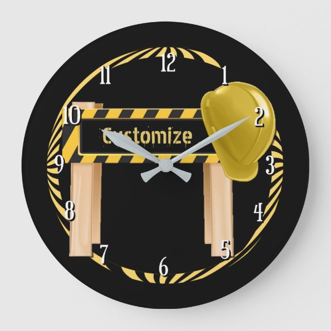 Reloj de pared de señal de carretera de construcci (Anverso)