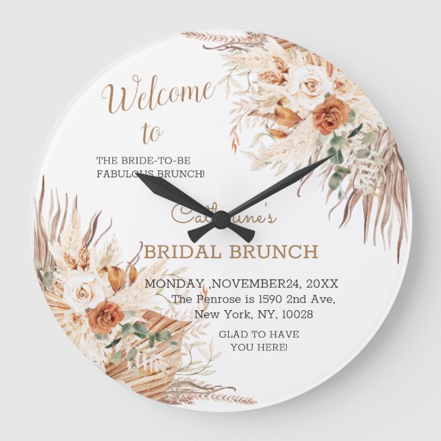 Reloj de pared de señas de bienvenida para ducha d (Anverso)