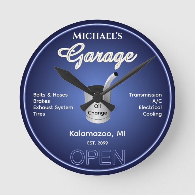 Reloj de pared de servicio completo del garaje mec (Anverso)