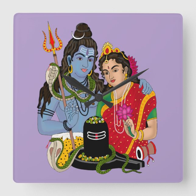 Reloj de pared de Shiva Parvati (Anverso)
