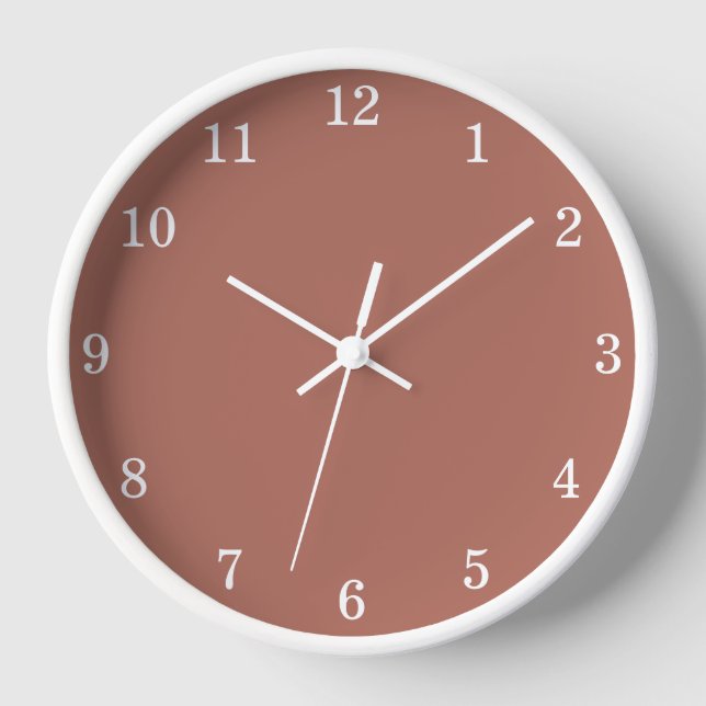 Reloj de pared de Siena en Cocoa minimalista (Anverso)