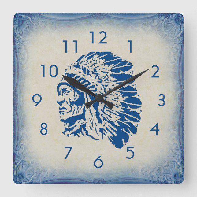 Reloj de pared de silueta azul (Anverso)