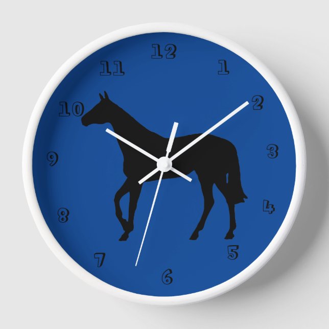 Reloj de pared de silueta de caballo tostado (Anverso)