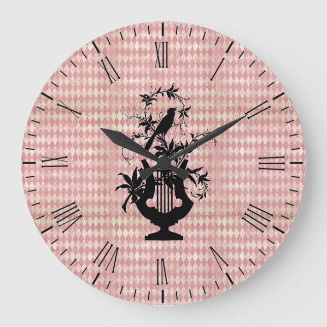 Reloj de pared de silueta de Harlequin Harp Bird (Anverso)